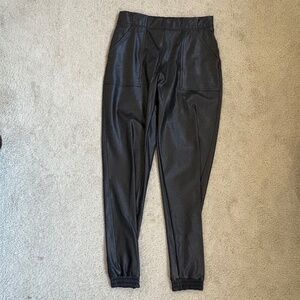 Spanx Faux Leather Joggers Black Size S